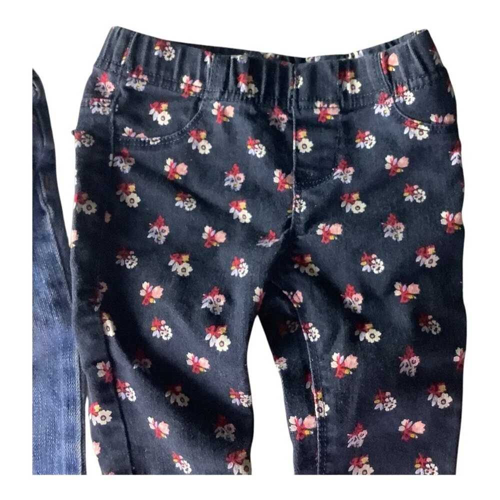 Old Navy Jeggings & Denim Jeans Baby Girl 18-24M Multicolor Floral Elastic Waist
